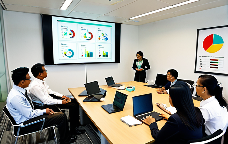 **Prompt 1: Modern Corporate Collaboration in Malaysia**
"A diverse team of Malaysian professionals (including Malay, Chinese, and Indian individuals) are actively collaborating in a sleek, modern corporate meeting room. They are brainstorming around a large table with laptops, tablets, and a digital whiteboard displaying charts and ideas. The atmosphere is dynamic and focused, conveying innovation, synergy, and productive problem-solving, reminiscent of large Malaysian corporations like PETRONAS or Maybank. Emphasize focused expressions, natural interaction, and a contemporary office aesthetic. High-resolution, realistic, professional photography style."