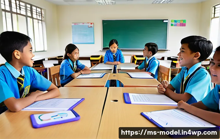 AI 기반 학습 환경의 최적화 - A detailed classroom scene set in a modern Malaysian school where students of diverse ethnic backgro...